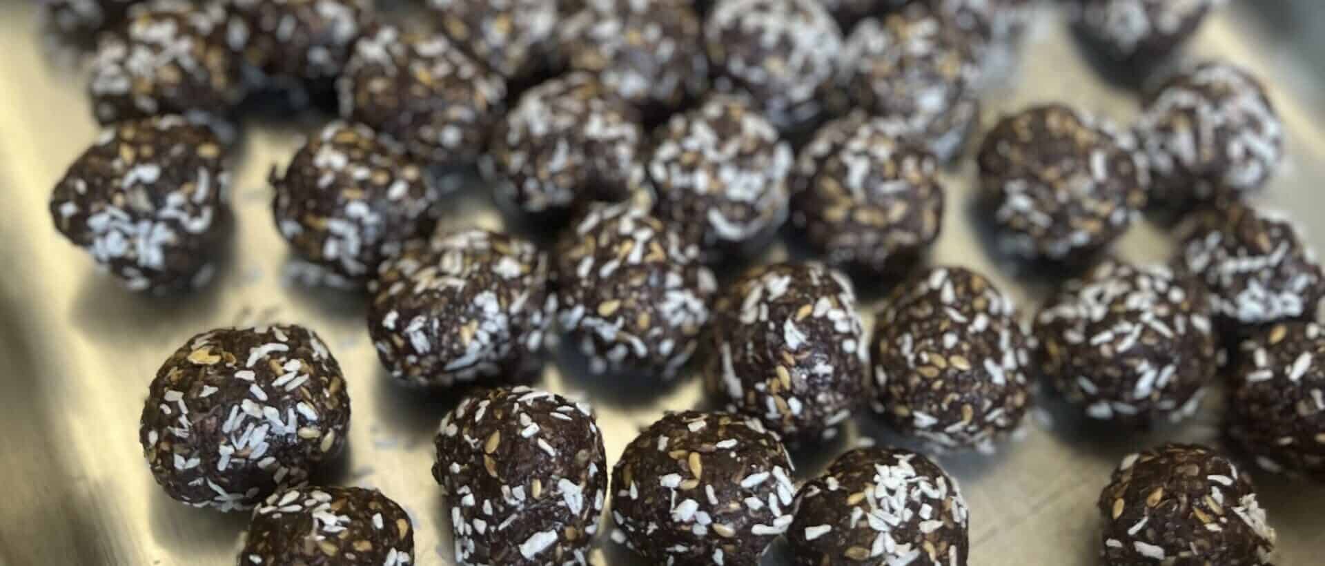 Chocolate, Peanut Butter & Coconut Protein Balls